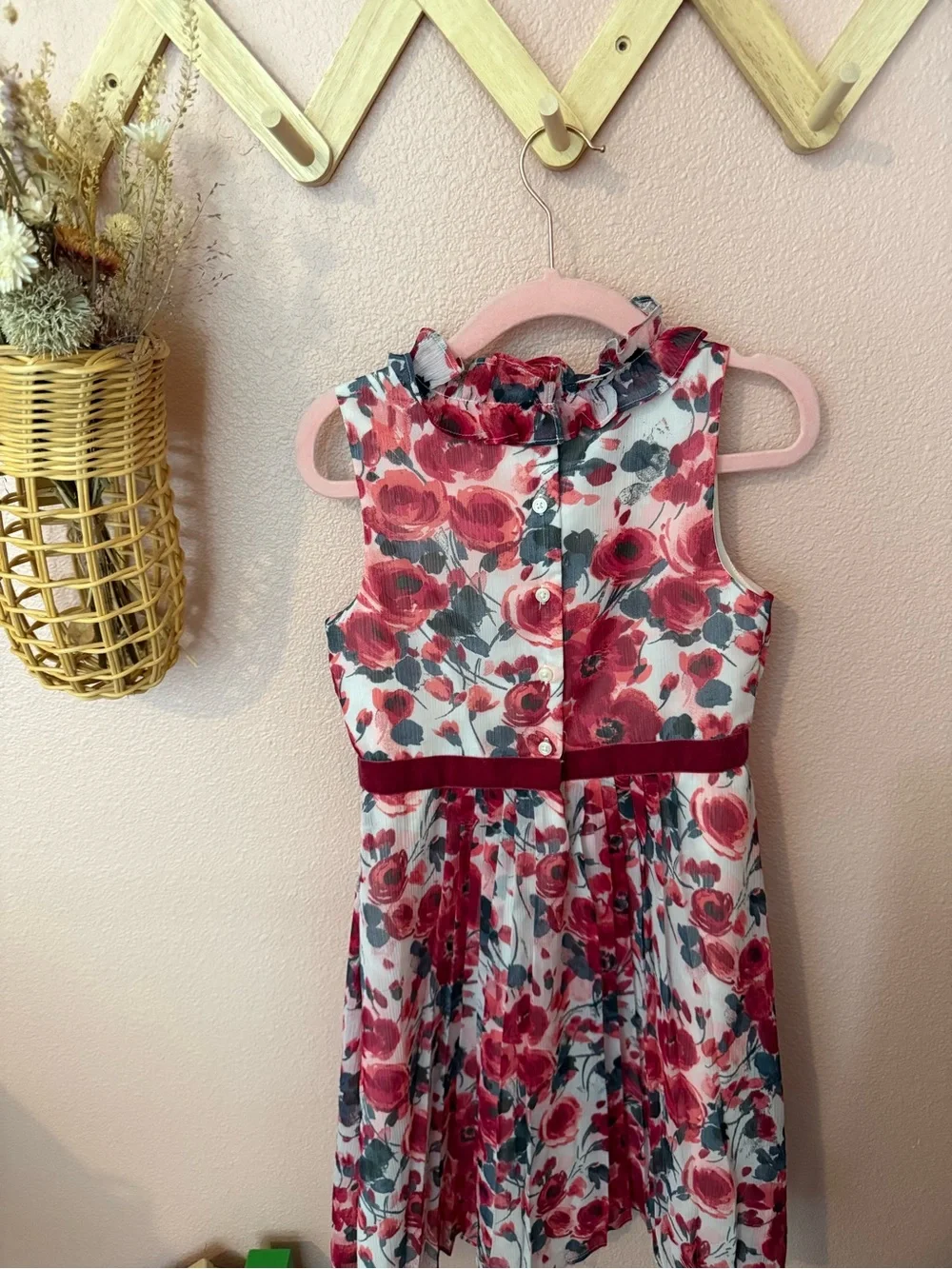 Janie and Jack Girls Floral Pleated Party Dress
